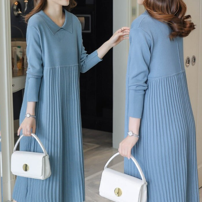 Thick Warm Knitted Maternity Long Dress - Try Modest Limited 