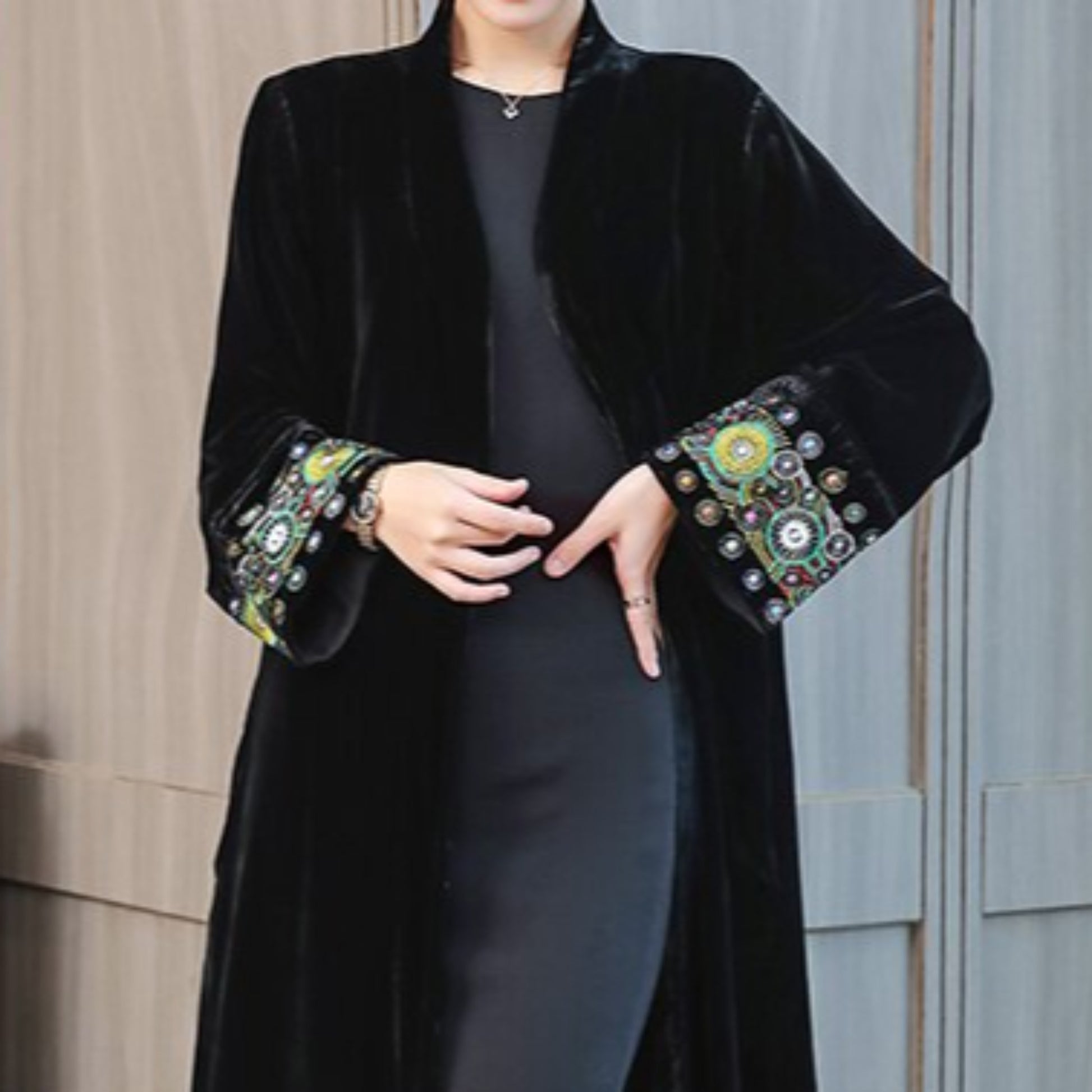 Velvet kimono coat - Try Modest Limited 